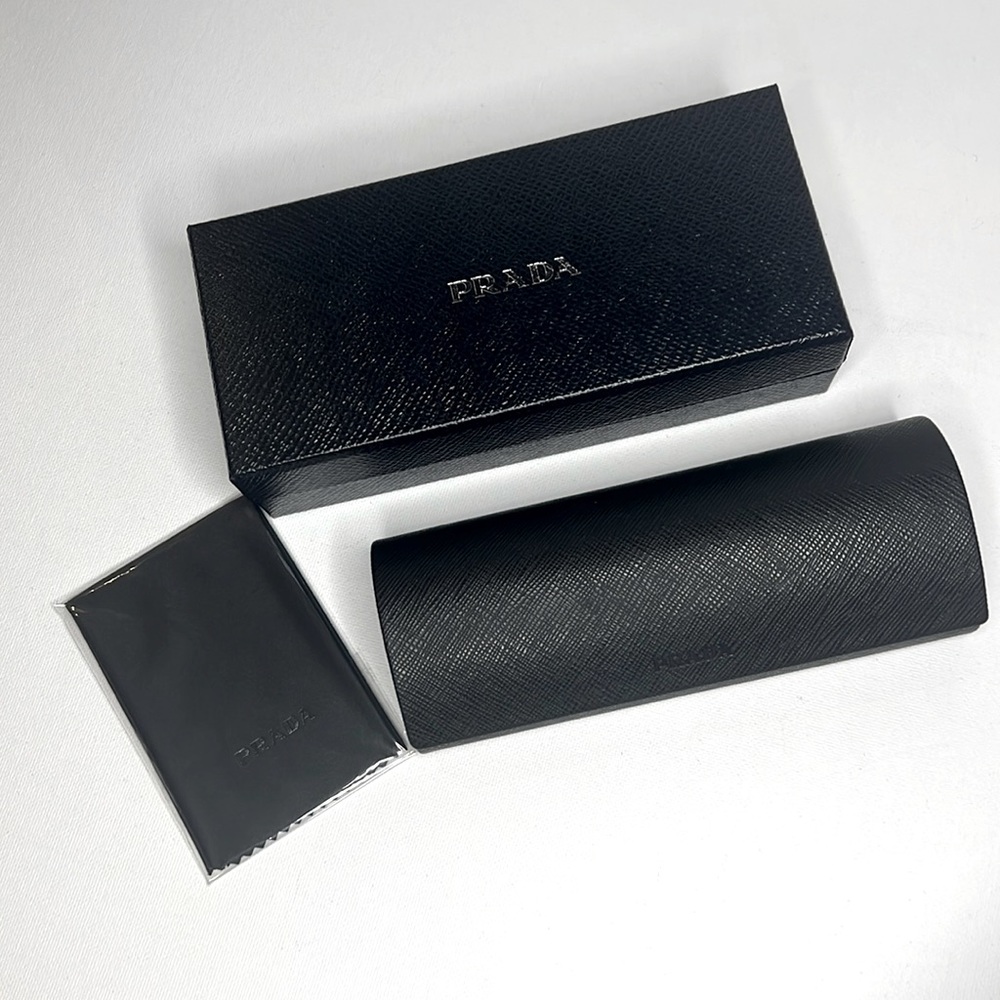 Prada Sunglasses Eyeglasses Case Set w/ Case, Cloth and Box